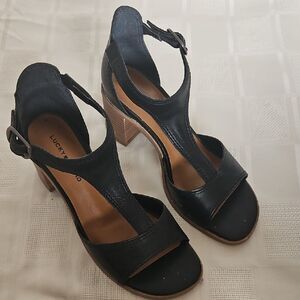 Lucky Brand Black Heels with Chunky Heel and Ankle Strap